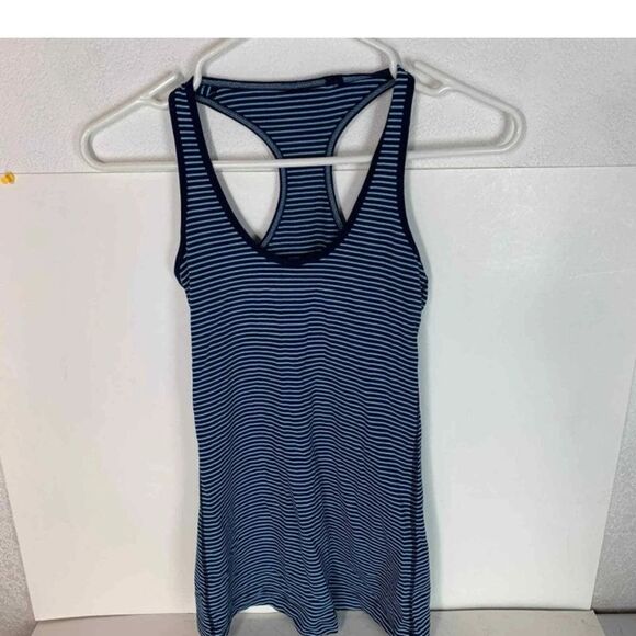 Lululemon Os Tank Blue Navy Striped Top Shirt Womens Sleeveless Athletic Gym - Picture 3 of 16